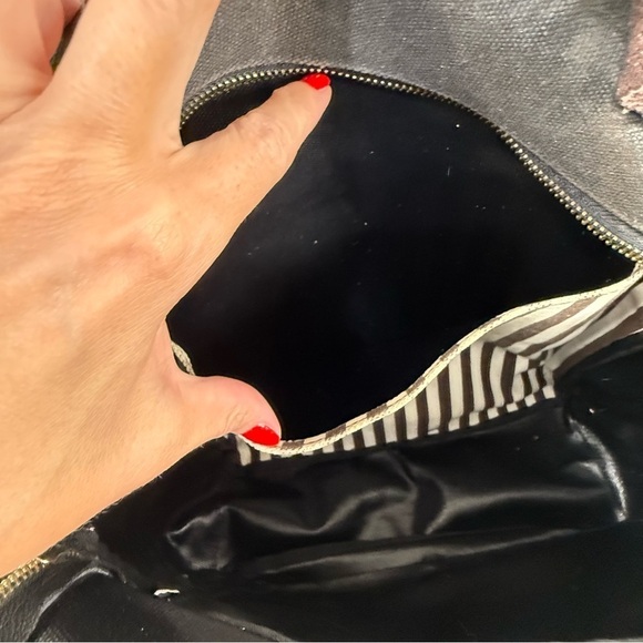 Henri Bendel canvas striped centennial backpack